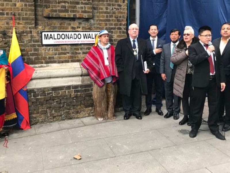 Maldonado Walk: alleyway renamed after Ecuadorian scientist